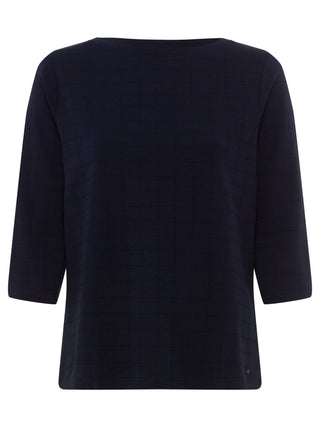 Olsen 3/4 Sleeve Top Navy Blue Hannah - MMJs Fashion