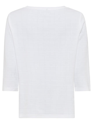 Olsen 3/4 Sleeve Top White Hannah - MMJs Fashion