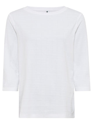 Olsen 3/4 Sleeve Top White Hannah - MMJs Fashion