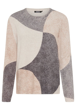 Olsen Abstract Pattern Jumper Almond Beige Melange - MMJs Fashion