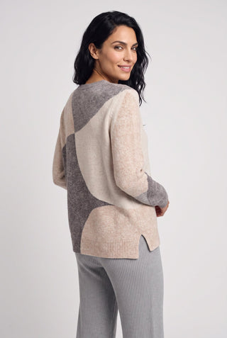 Olsen Abstract Pattern Jumper Almond Beige Melange - MMJs Fashion