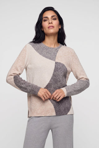 Olsen Abstract Pattern Jumper Almond Beige Melange - MMJs Fashion