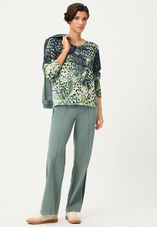 Olsen Animal Print Jumper Blue Green Henny - MMJs Fashion