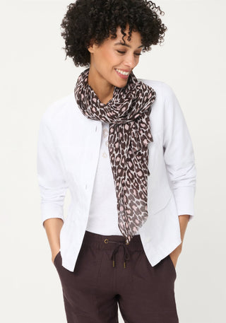 Olsen Animal Print Scarf Brown Pink - MMJs Fashion