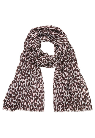 Olsen Animal Print Scarf Brown Pink - MMJs Fashion