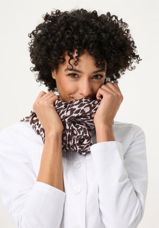 Olsen Animal Print Scarf Brown Pink - MMJs Fashion