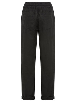 Olsen Black Linen Trousers Cropped Lisa - MMJs Fashion