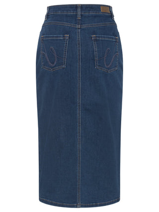 Olsen Blue Midi Length Denim Skirt - MMJs Fashion