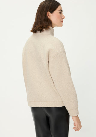 Olsen Borg Zip Neck Sweatshirt Beige Cora - MMJs Fashion