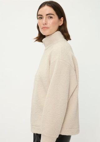 Olsen Borg Zip Neck Sweatshirt Beige Cora - MMJs Fashion