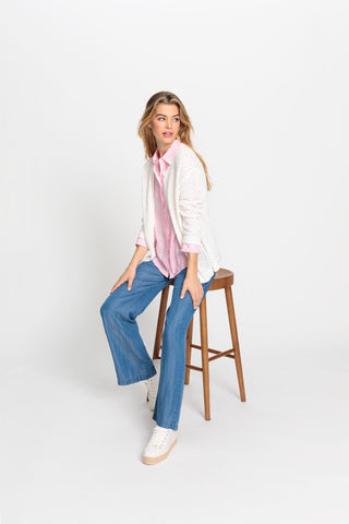 Olsen Casual Denim Look Trousers Blue Anna Wide - MMJs Fashion