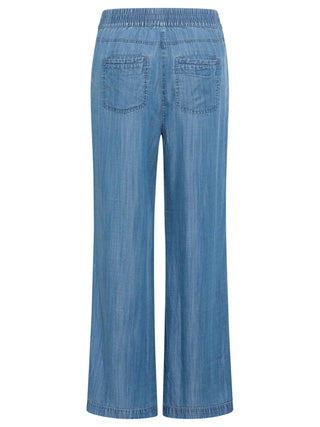 Olsen Casual Denim Look Trousers Blue Anna Wide - MMJs Fashion