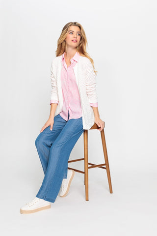 Olsen Casual Denim Look Trousers Blue Anna Wide - MMJs Fashion