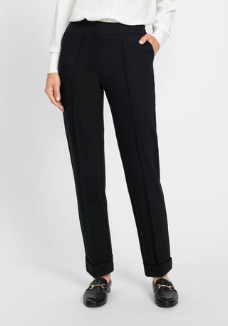 Olsen Casual Pull-On Trousers Black Lisa Straight - MMJs Fashion