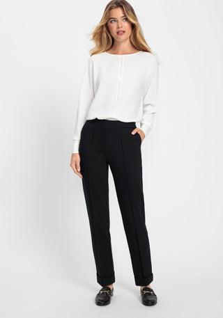 Olsen Casual Pull-On Trousers Black Lisa Straight - MMJs Fashion