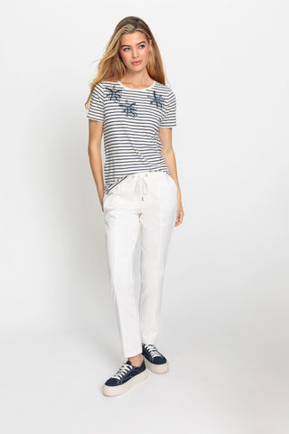 Olsen Casual Trousers Ivory Lisa Straight - MMJs Fashion