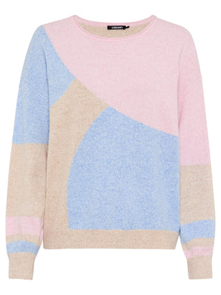 Olsen Colour Block Jumper Beige Pink Blue Cora - MMJs Fashion