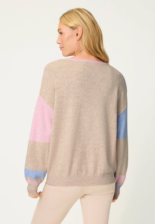 Olsen Colour Block Jumper Beige Pink Blue Cora - MMJs Fashion