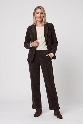 Olsen Corduroy Pull-On Trousers Brown 14002551 - MMJs Fashion