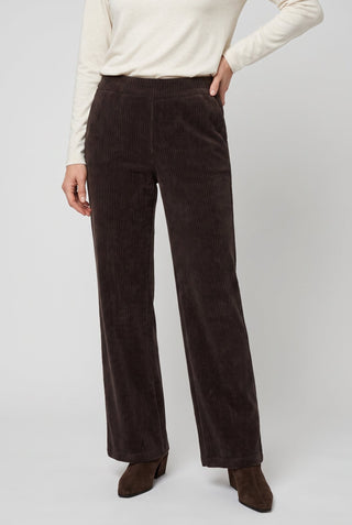 Olsen Corduroy Pull-On Trousers Brown 14002551 - MMJs Fashion
