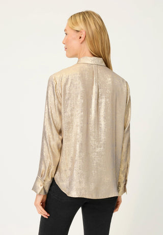 Olsen Covered Placket Blouse Gold - MMJs Fashion