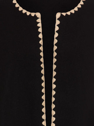 Olsen Decorative Trim Cardigan Black Henny - MMJs Fashion