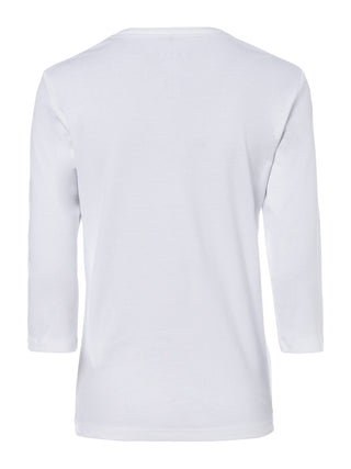 Olsen Diamanté V-Neck Top White Edda - MMJs Fashion