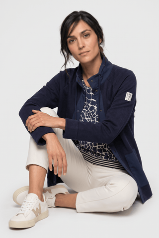 Olsen Drawstring Collar Buttoned Cardigan Blue Henny - MMJs Fashion