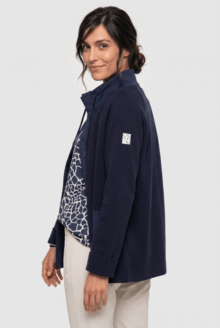 Olsen Drawstring Collar Buttoned Cardigan Blue Henny - MMJs Fashion