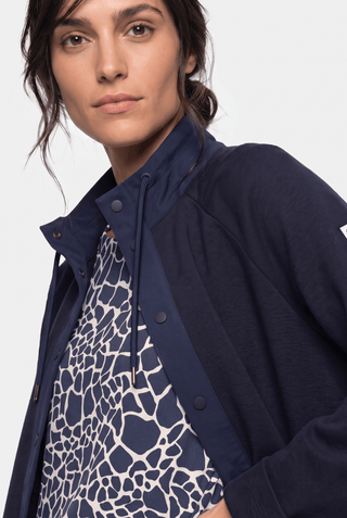Olsen Drawstring Collar Buttoned Cardigan Blue Henny - MMJs Fashion