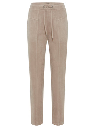 Olsen Drawstring Waist Trousers Beige Lisa Straight - MMJs Fashion