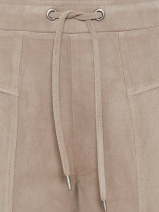 Olsen Drawstring Waist Trousers Beige Lisa Straight - MMJs Fashion