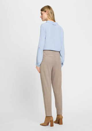 Olsen Drawstring Waist Trousers Beige Lisa Straight - MMJs Fashion