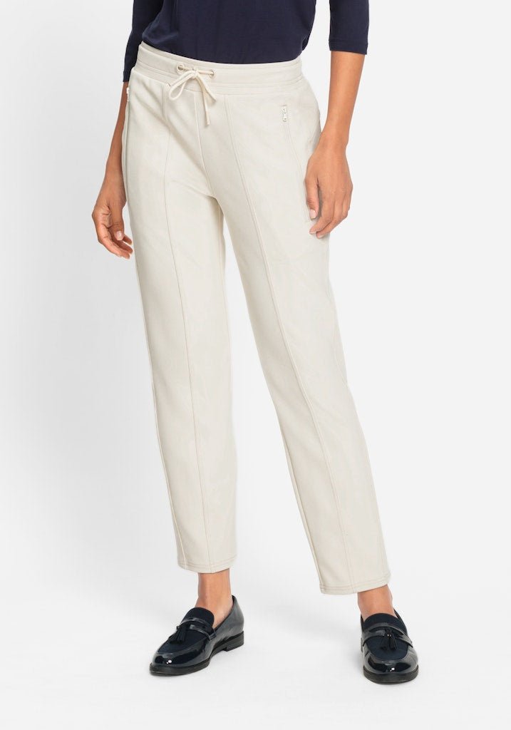 Olsen Drawstring Waist Trousers Beige Lisa Straight – MMJs Fashion