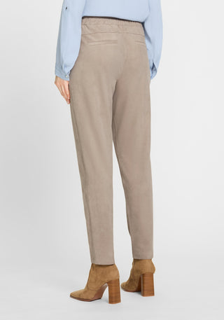 Olsen Drawstring Waist Trousers Beige Lisa Straight - MMJs Fashion