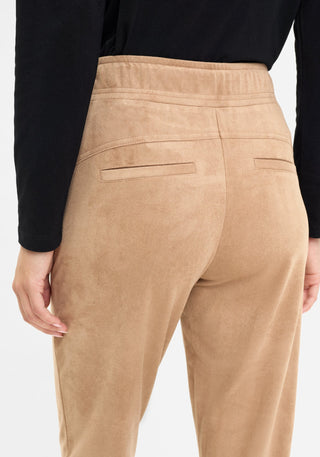 Olsen Drawstring Waist Trousers Brown Lisa Straight - MMJs Fashion