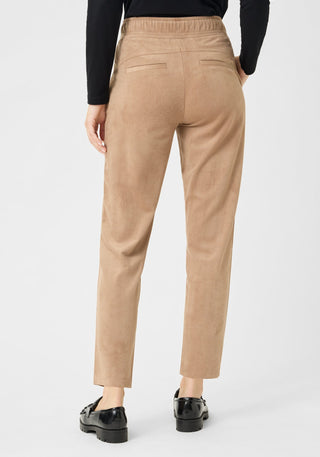 Olsen Drawstring Waist Trousers Brown Lisa Straight - MMJs Fashion