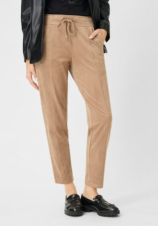 Olsen Drawstring Waist Trousers Brown Lisa Straight - MMJs Fashion