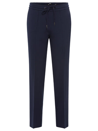 Olsen Drawstring Waist Trousers Navy Blue Lisa - MMJs Fashion