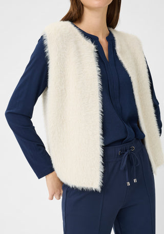 Olsen Edge to Edge Knitted Waistcoat Beige Henny - MMJs Fashion