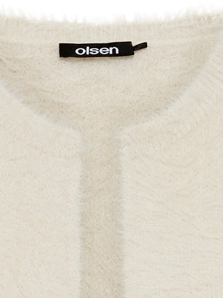 Olsen Edge to Edge Knitted Waistcoat Beige Henny - MMJs Fashion