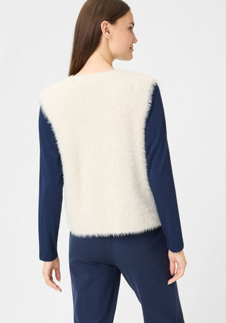 Olsen Edge to Edge Knitted Waistcoat Beige Henny - MMJs Fashion
