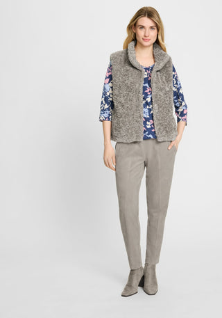 Olsen Faux Fur Gilet Beige - MMJs Fashion
