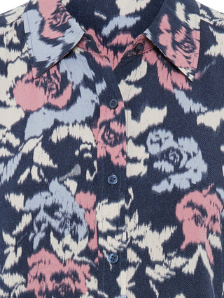 Olsen Floral Print Blouse Blue Pink Beige - MMJs Fashion