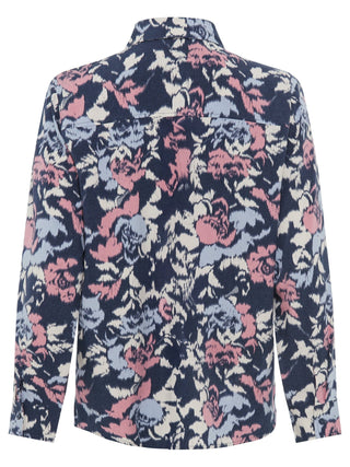 Olsen Floral Print Blouse Blue Pink Beige - MMJs Fashion