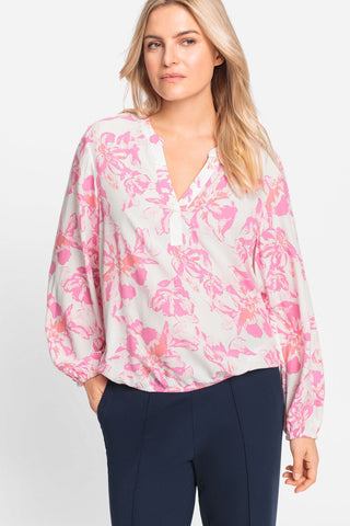 Olsen Floral Print Blouse Pink - MMJs Fashion