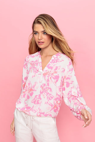 Olsen Floral Print Blouse Pink - MMJs Fashion