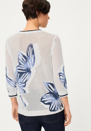 Olsen Floral Print Jumper Blue Ivory Henny - MMJs Fashion