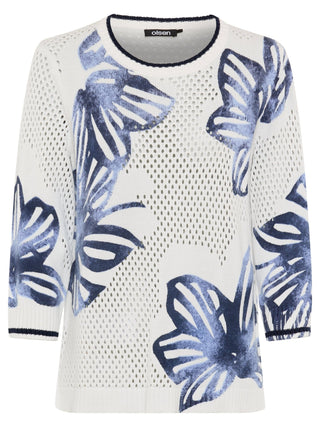 Olsen Floral Print Jumper Blue Ivory Henny - MMJs Fashion