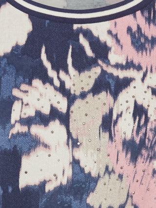 Olsen Floral Print Top Blue Pink Beige Hannah - MMJs Fashion